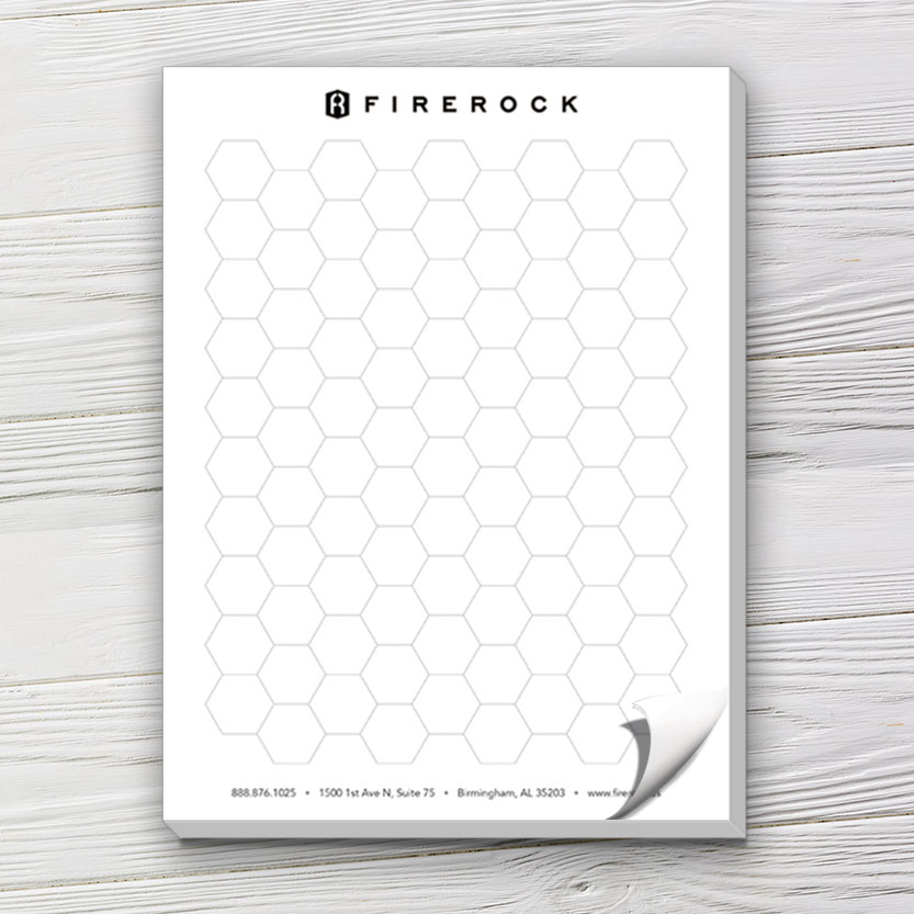 Hex Pattern Grid Pad 8 5 X 11 Captain Notepad 