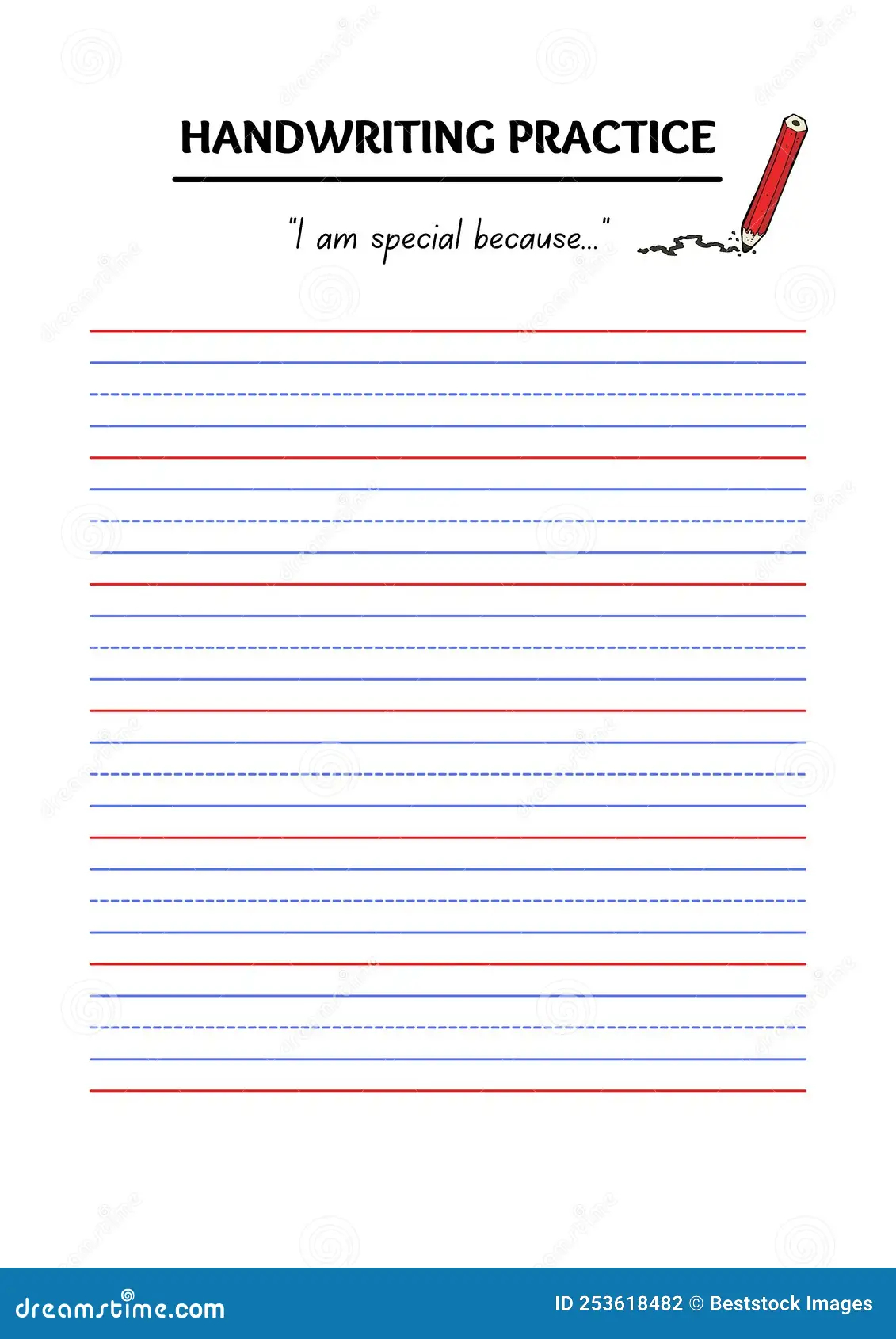 High Resolution Hand Writing Practise Printable Template Stock Illustration Illustration Of Template Printable 253618482
