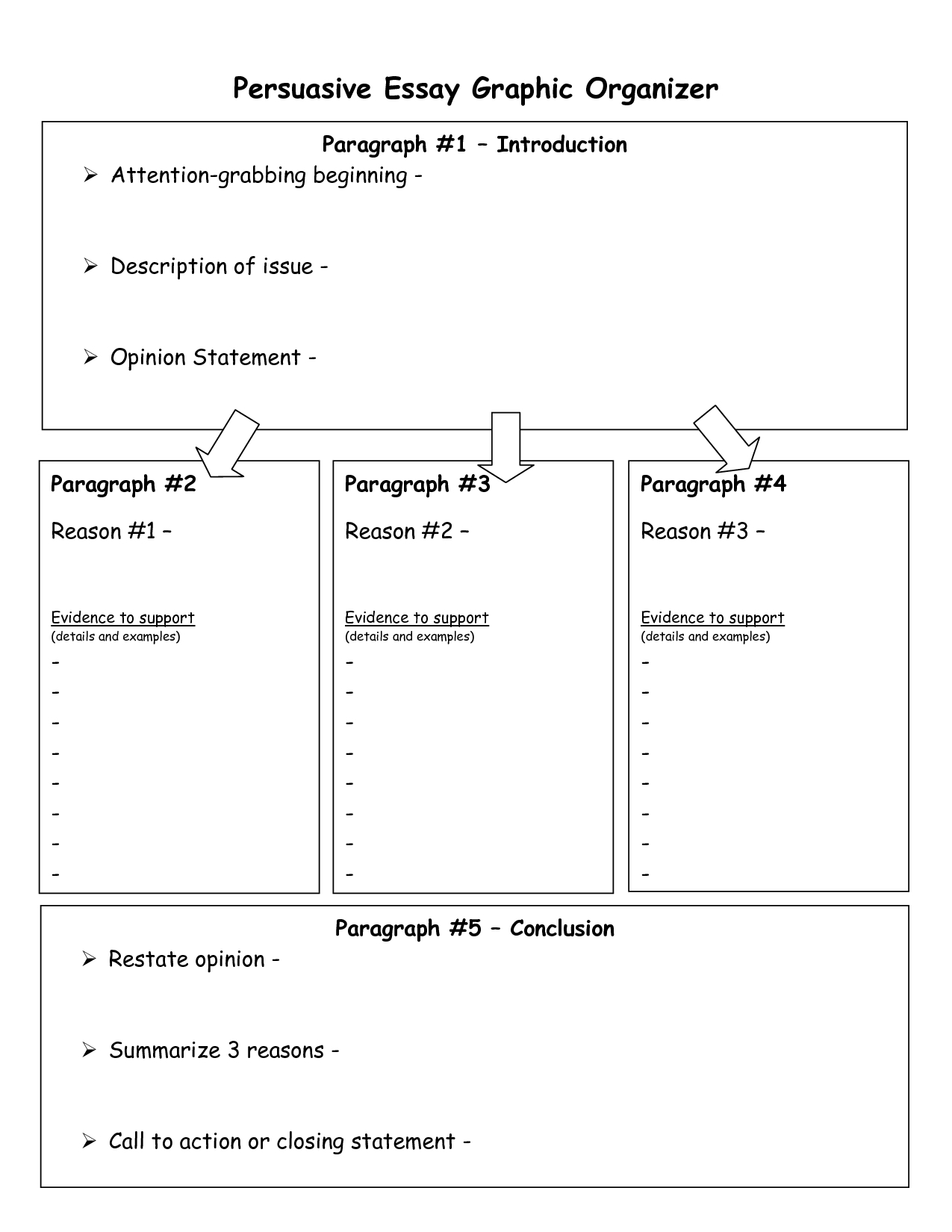 Persuasive Writing Graphic Organizer Printable