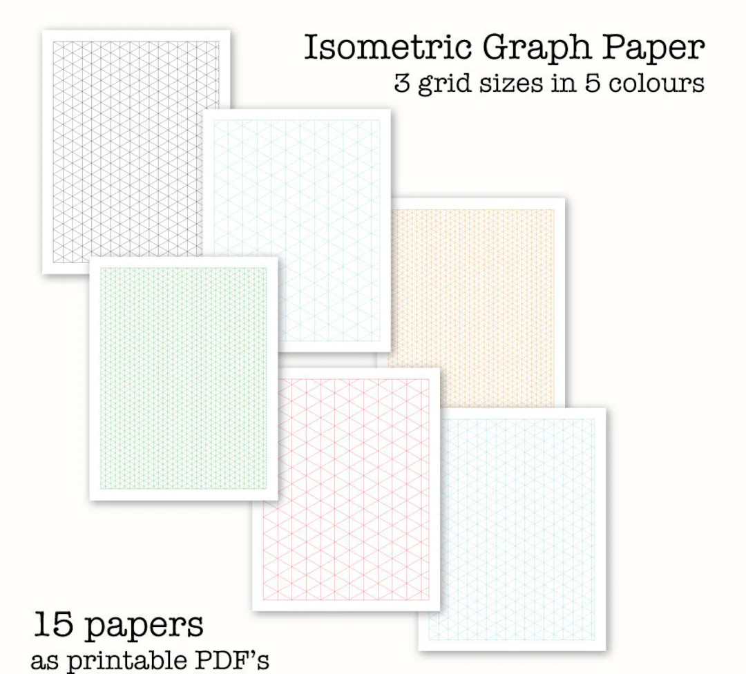 Isometric Graph Paper Printable PDF In A4 US Letter digital Download Etsy