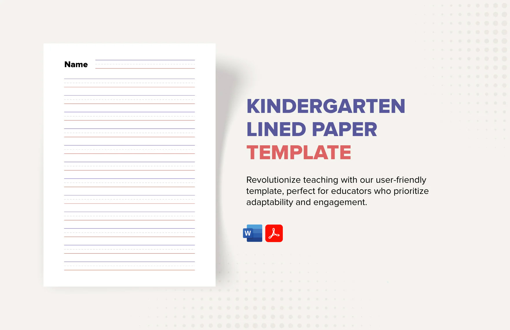 Kindergarten Lined Paper Template In Word PDF Download Template