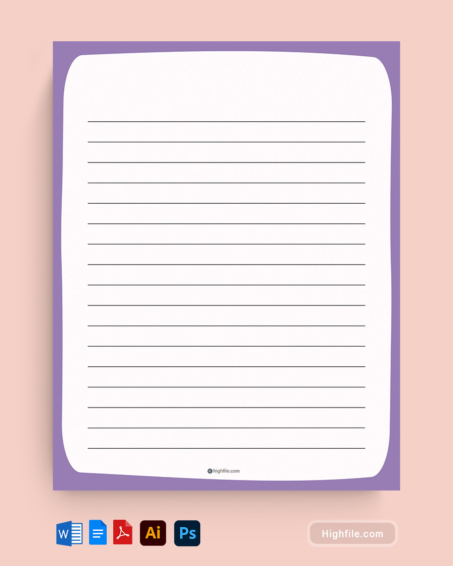 Kindergarten Lined Paper Template Word PDF Google Docs Adobe Illustrator Adobe Photoshop Highfile