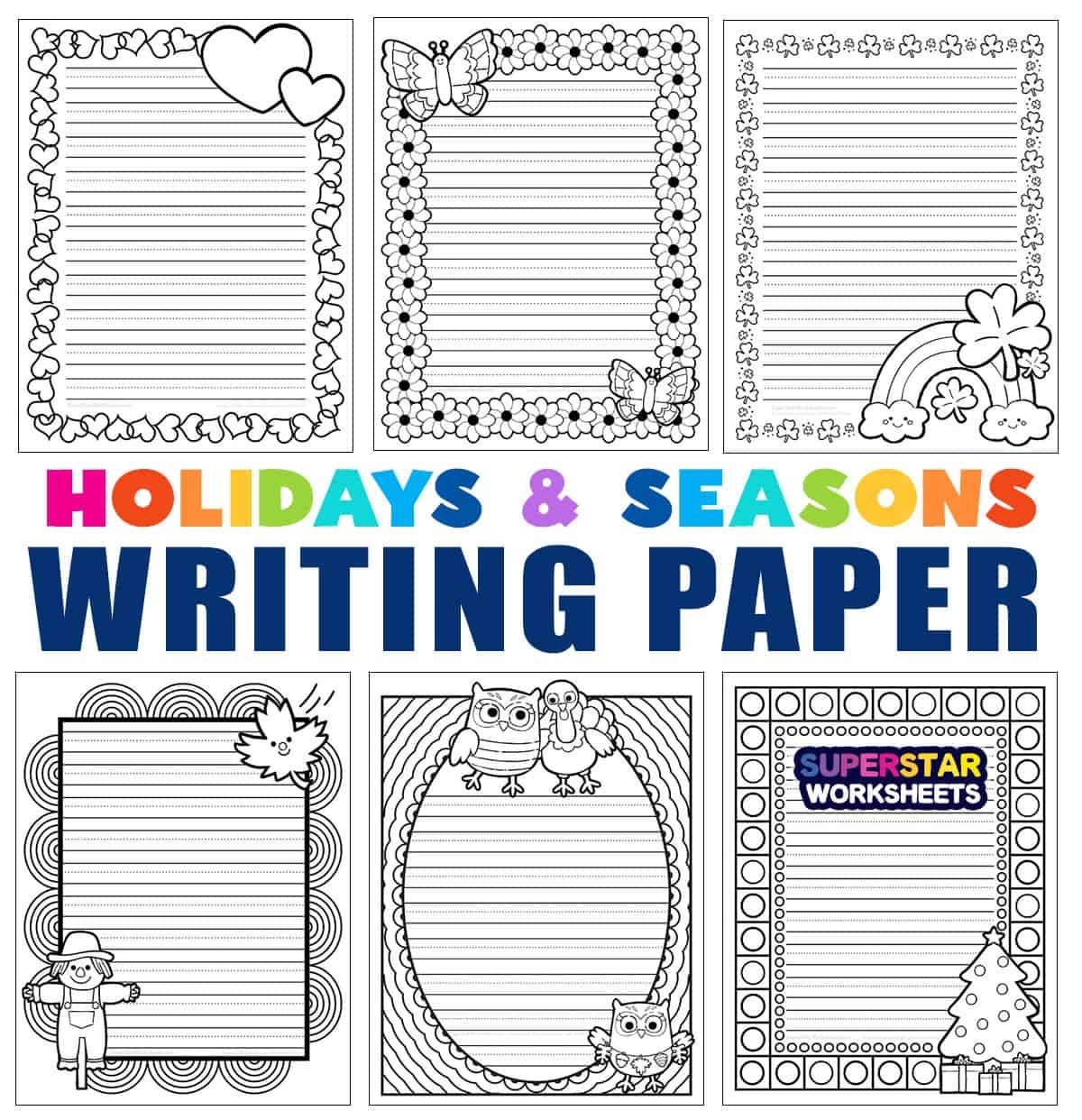 kindergarten writing paper superstar worksheets