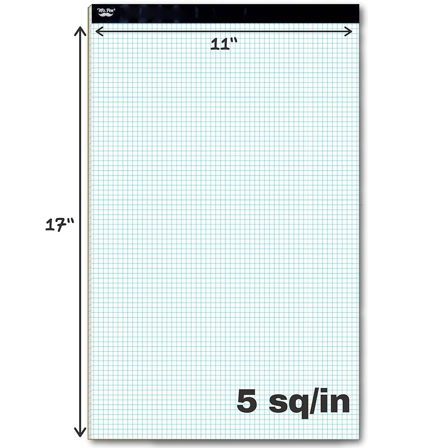 Large Graph Paper Suituts 3 Pads 11X17 Inches Graph Paper Large Grid Paper Two Side Drafting Paper Architect Graph Paper Blueprint Paper 4 Squares Per Inch 50 Sheets Each Pad Graph Paper Large