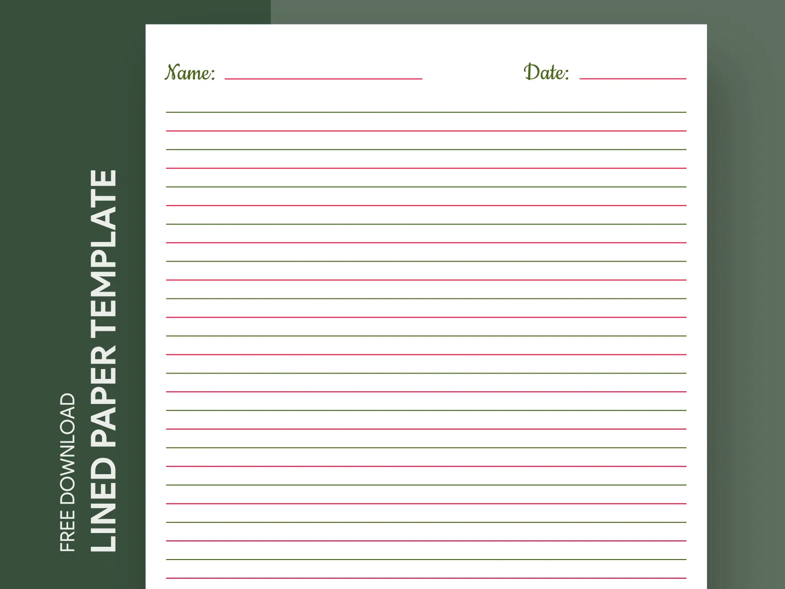 Notebook Paper Template Printable