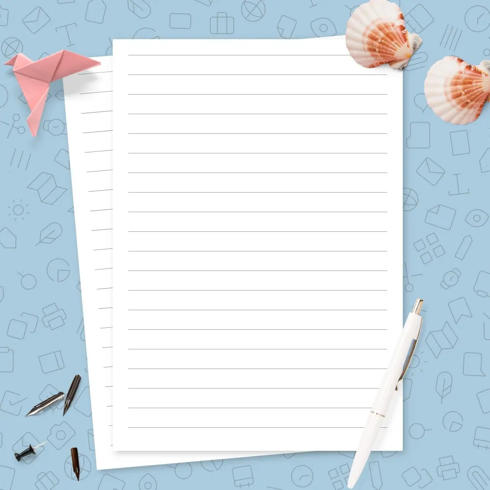 Lined Paper Template 10mm Template Printable PDF
