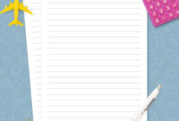 Lined Paper Template 8mm Template Printable PDF