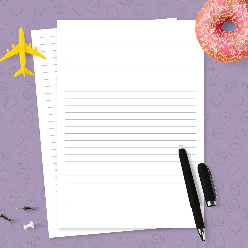 Lined Paper Template College Ruled 7 1mm Template Printable PDF