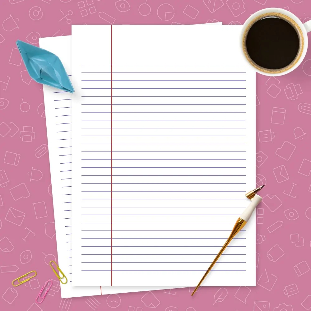 Lined Paper Template Narrow Ruled 1 4 Inch Template Printable PDF