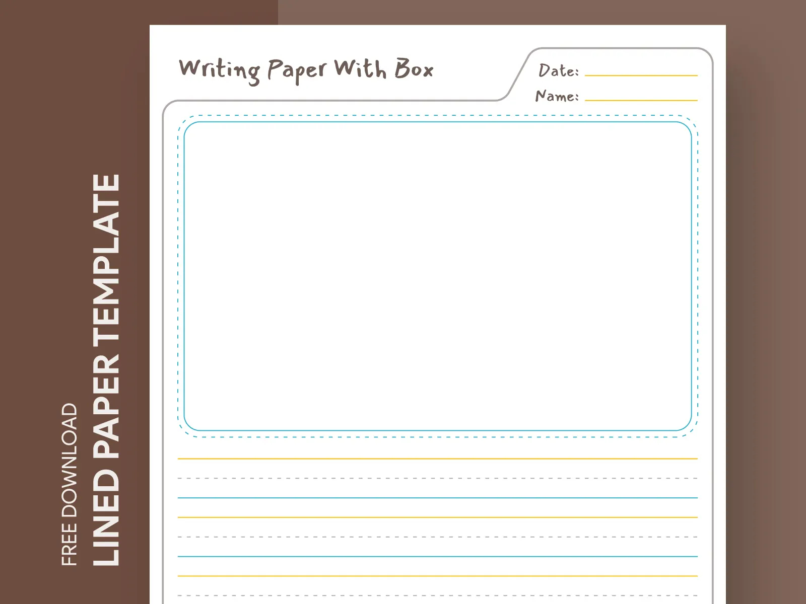 Lined Paper With Picture Box Free Google Docs Template By Gdoc On Dribbble