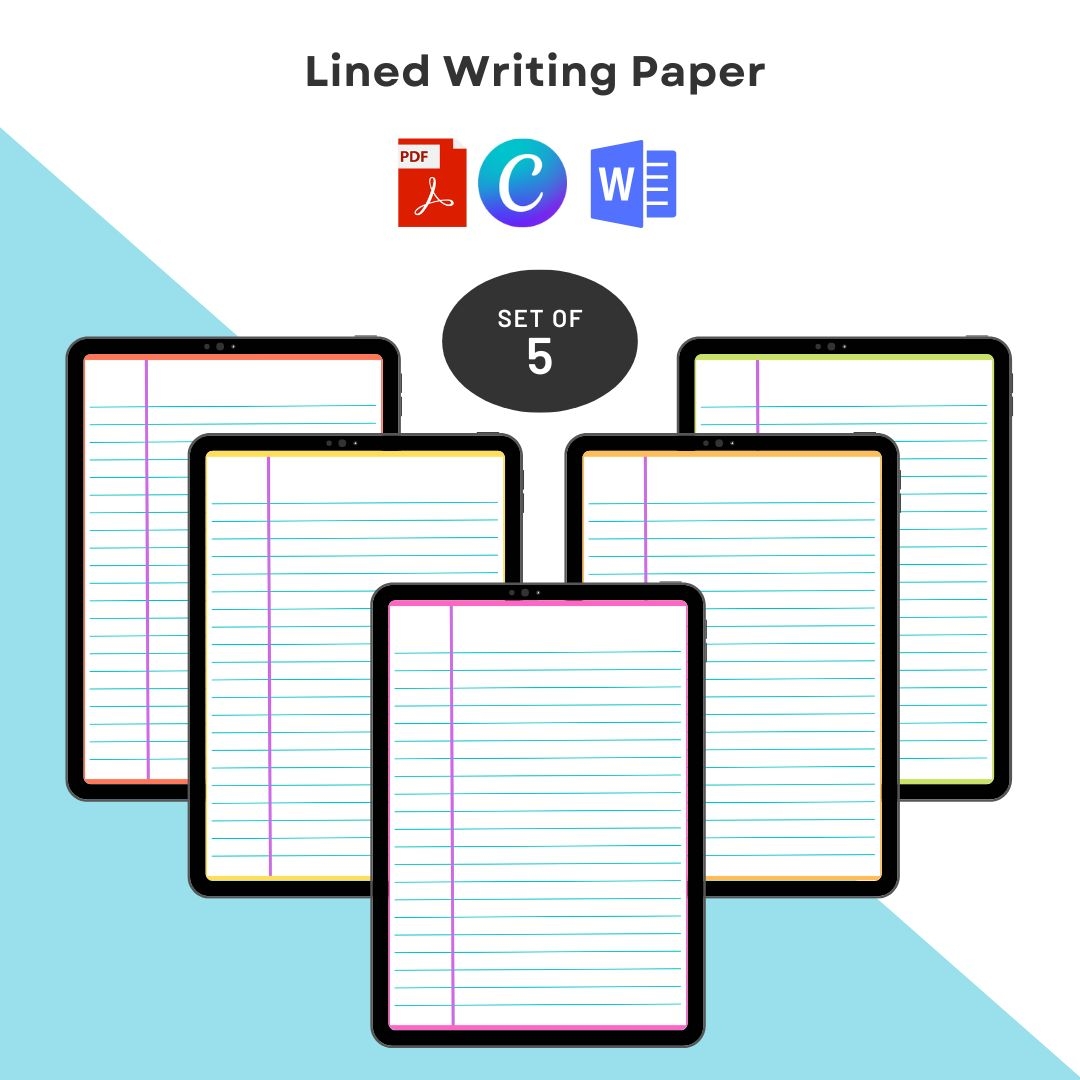 Lined Writing Paper Template Printable In PDF Word