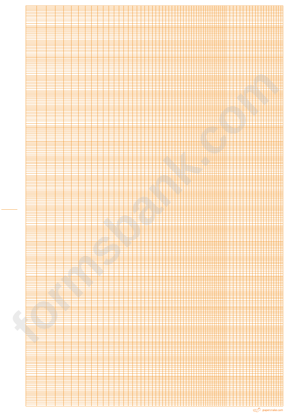 Logarithmic Graph Paper 8 Decades Orange On White Printable Pdf Download