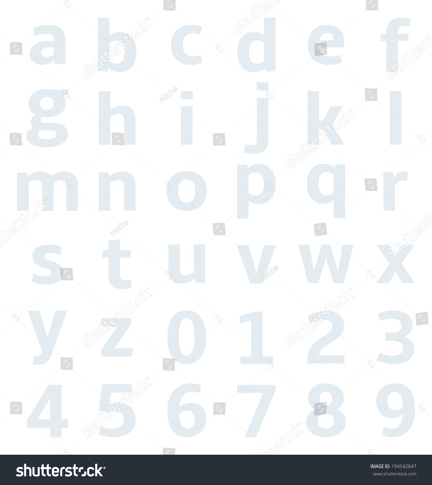 Lowercase Alphabet Graph Paper Stock Illustration 194542847 Shutterstock