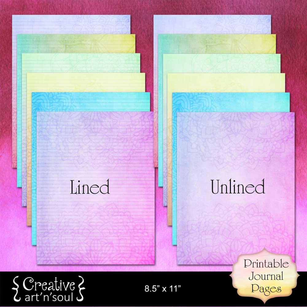 Mandala Rainbow Printable Writing Paper Set 2 Creative ArtnSoul