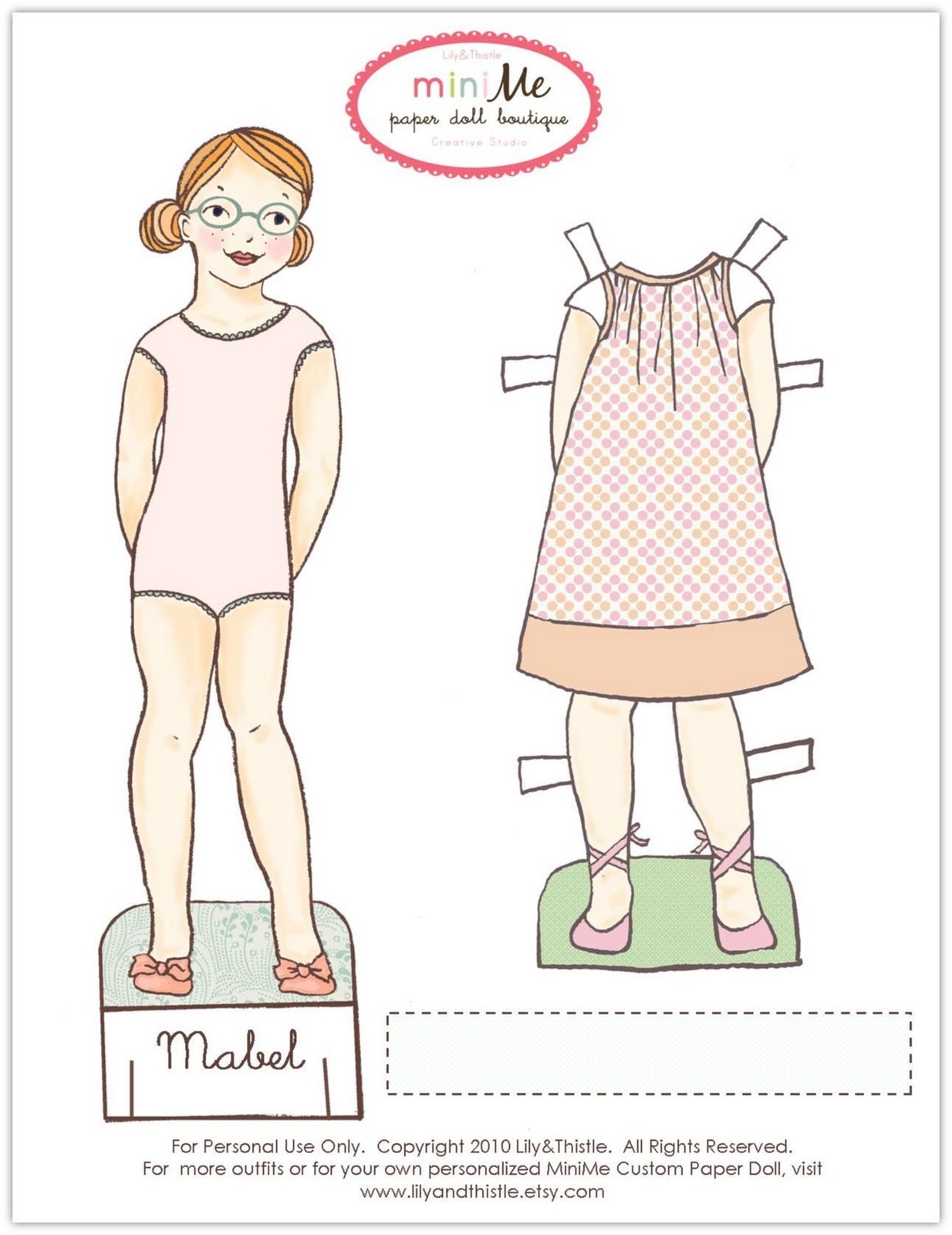 Meet Mabel Free Printable Paper Doll Lily Thistle