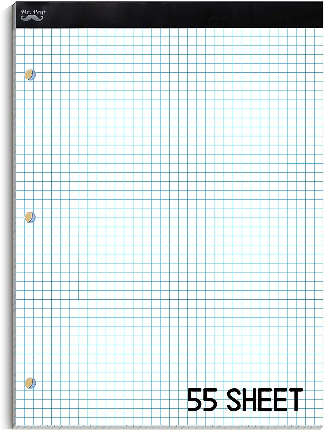 mr pen graph paper pad 4x4 4 squares inch 8 5 x11 55 sheets 3 hole punched school writing supplies walmart