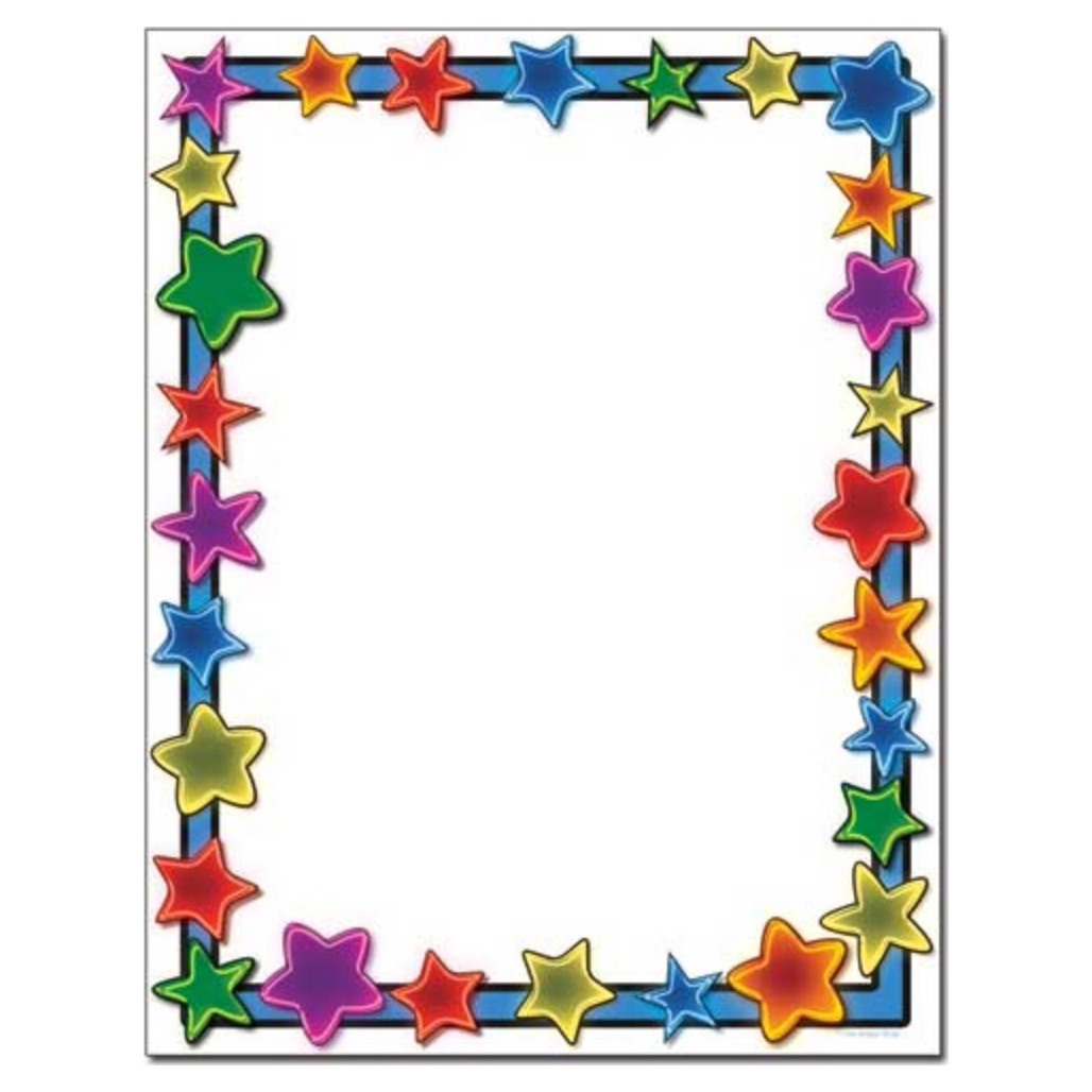Neon Stars Border Paper Your Paper Stop