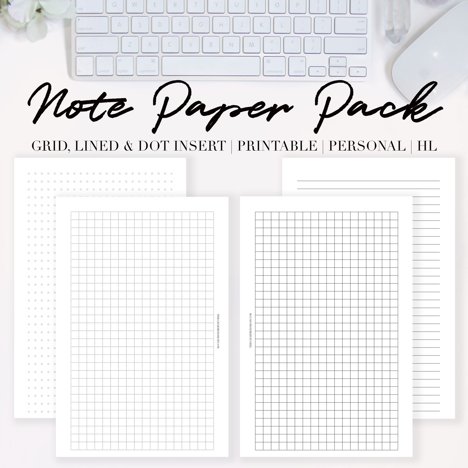 Note Paper Pack Printable PDF The Charmed Shop