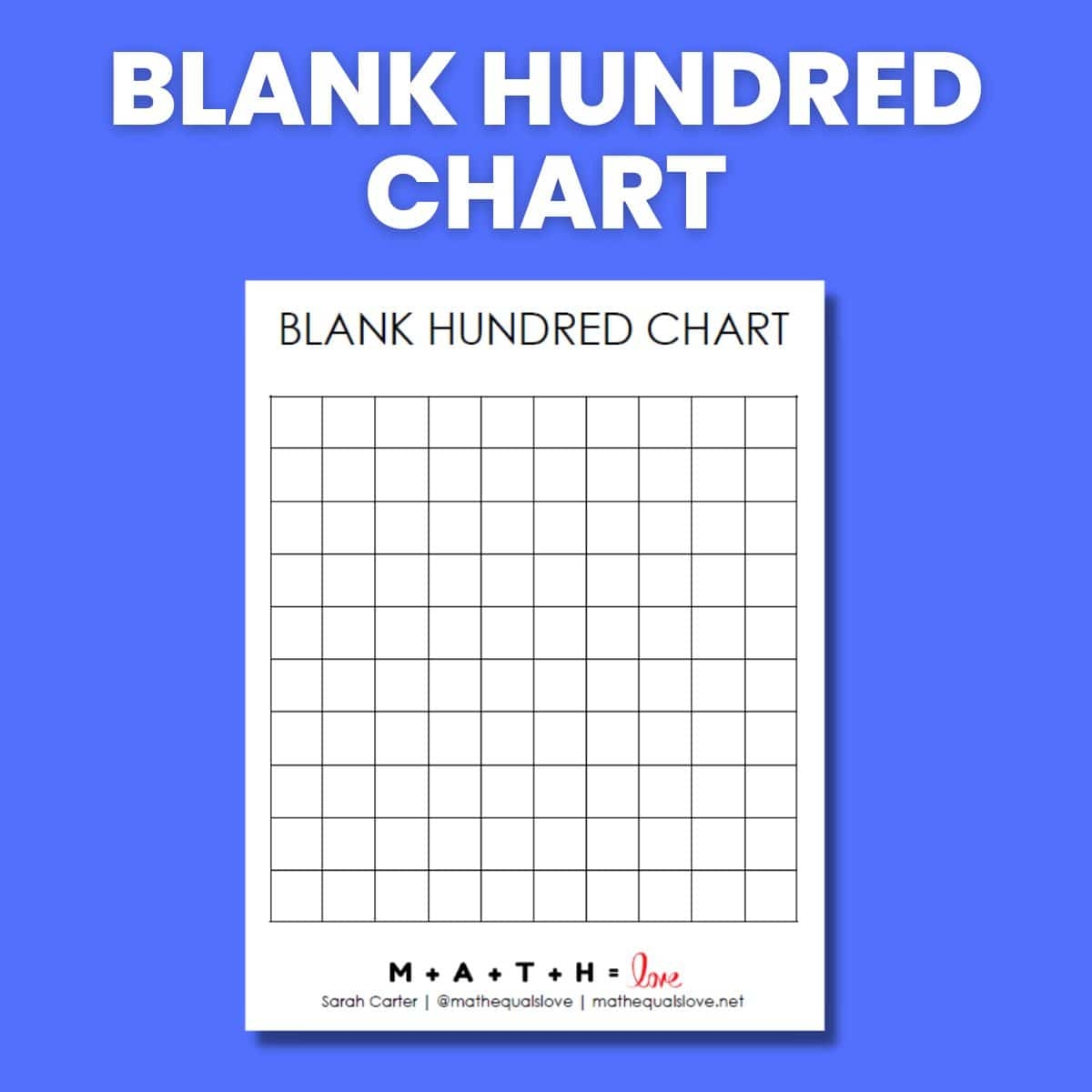 Number Charts Math Love