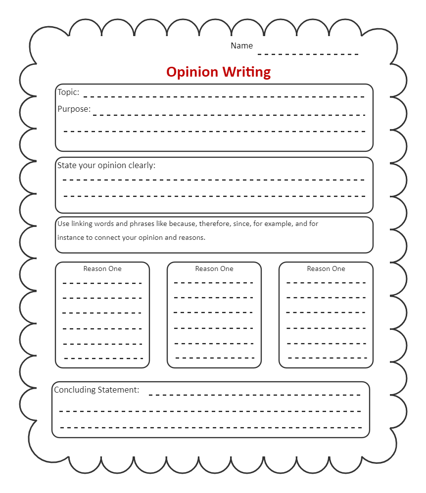Opinion Writing Graphic Organizer EdrawMax Template