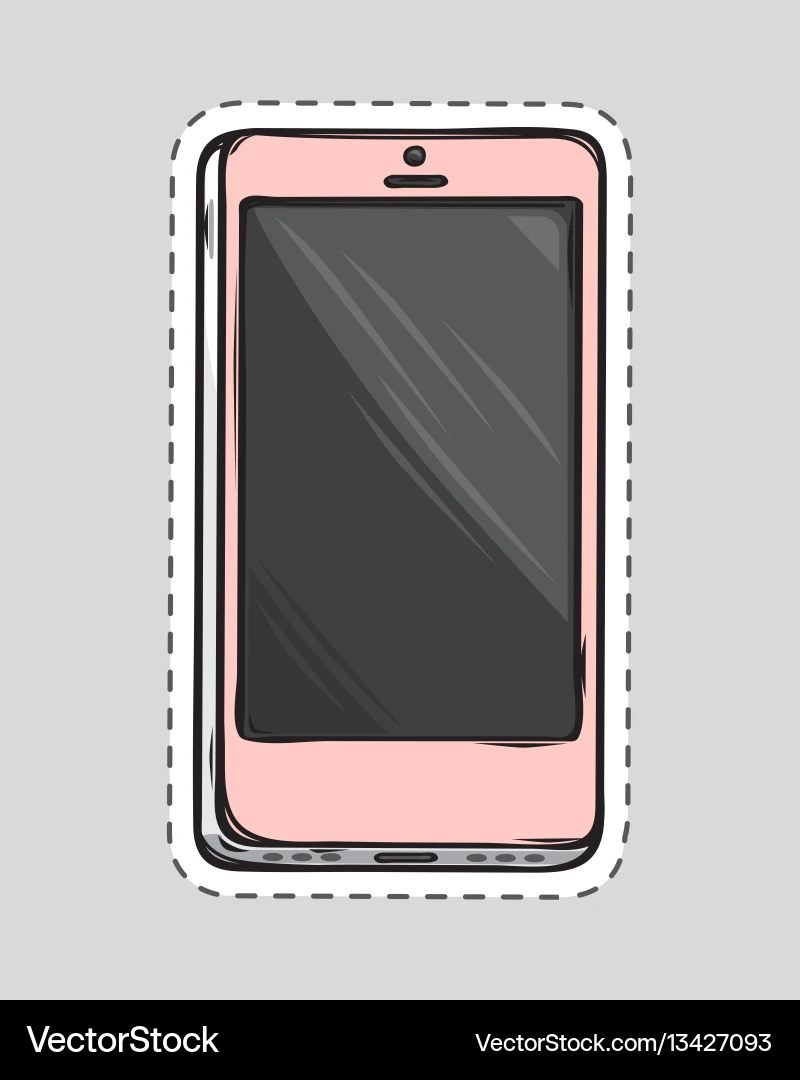 Paper Cutout Mobile Phone Royalty Free Vector Image