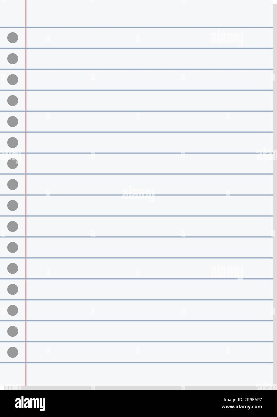 Paper Lined Notebook Memo Page White Sheet Template Illustration For School Education And Office For Background Stock Vector Image Art Alamy