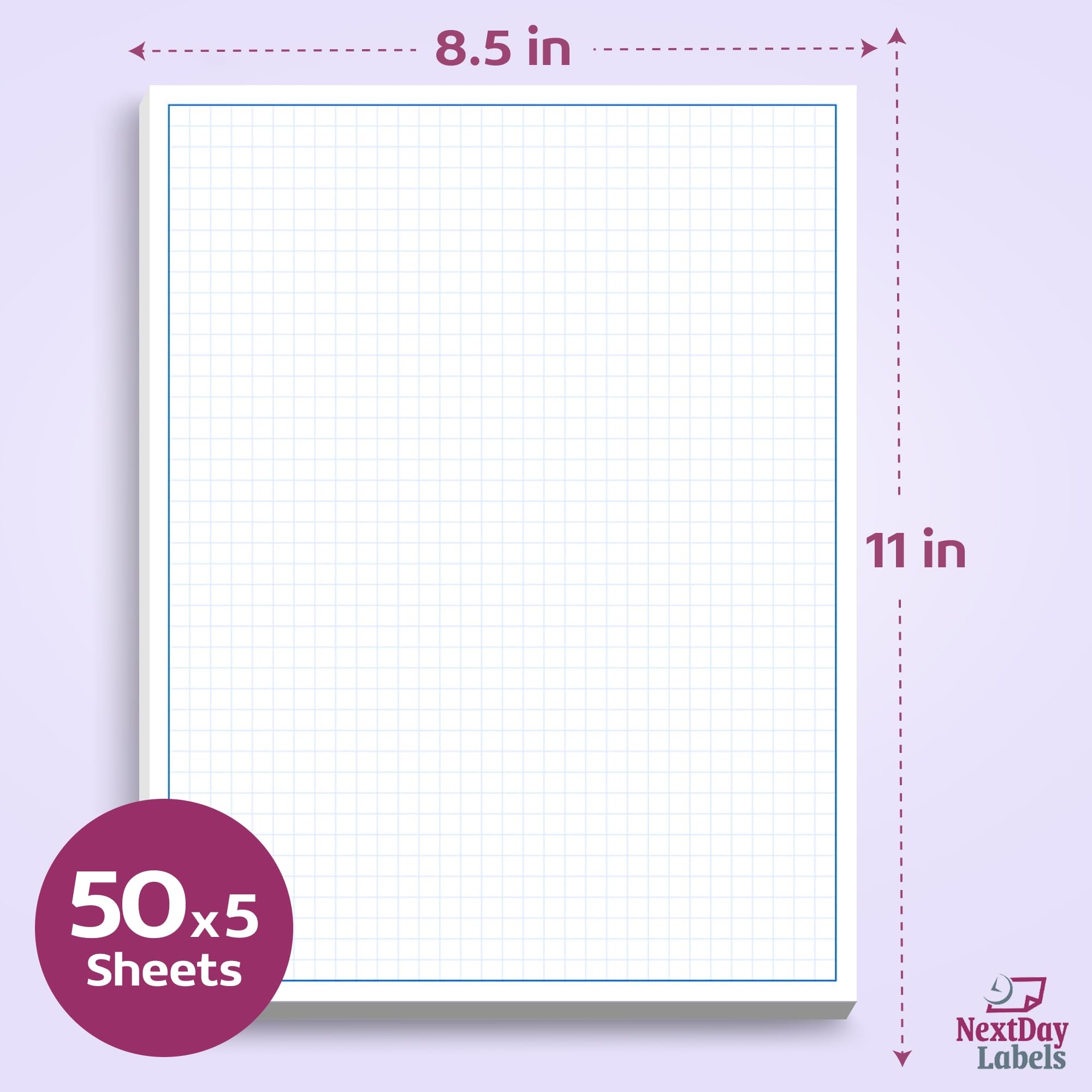 Paper Ream 3 Grid Graph Paper 1 8 Squares And Accentuated Axes Right Half Blank Double Sided Blue Blue Planet Square