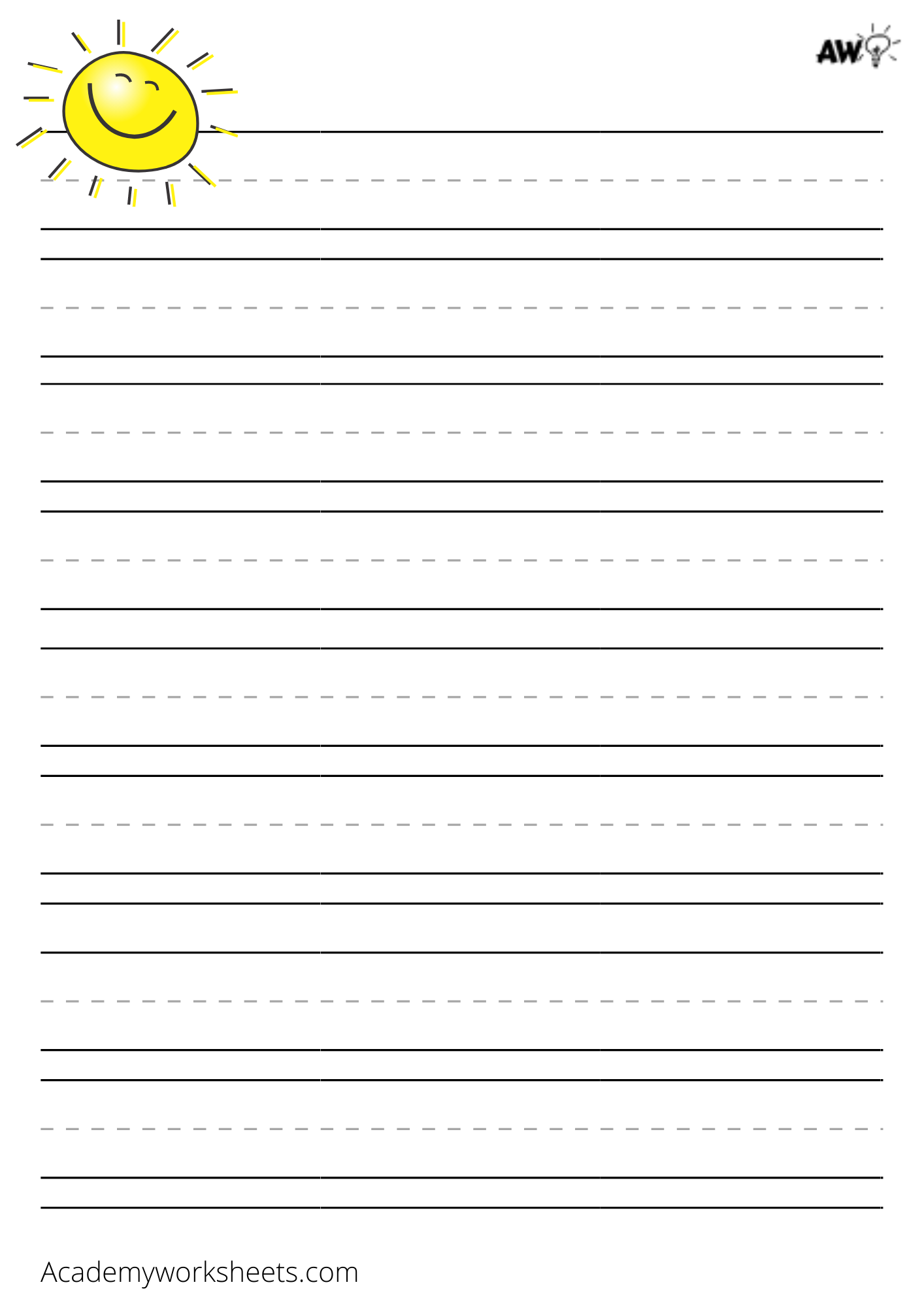 Elementary Lined Writing Paper Printable