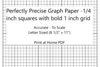 perfectly scaled and precise printable graph paper 4 4 1 4 inch with 1 inch grid etsy