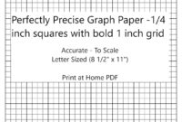 Perfectly Scaled And Precise Printable Graph Paper 4 4 1 4 Inch With 1 Inch Grid Etsy