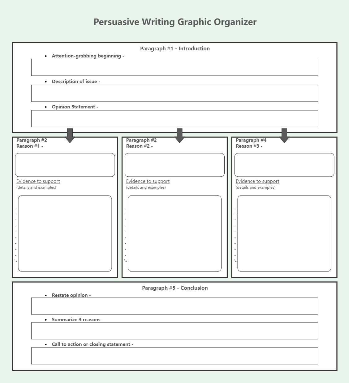 Persuasive Essay Graphic Organizer EdrawMax Templates