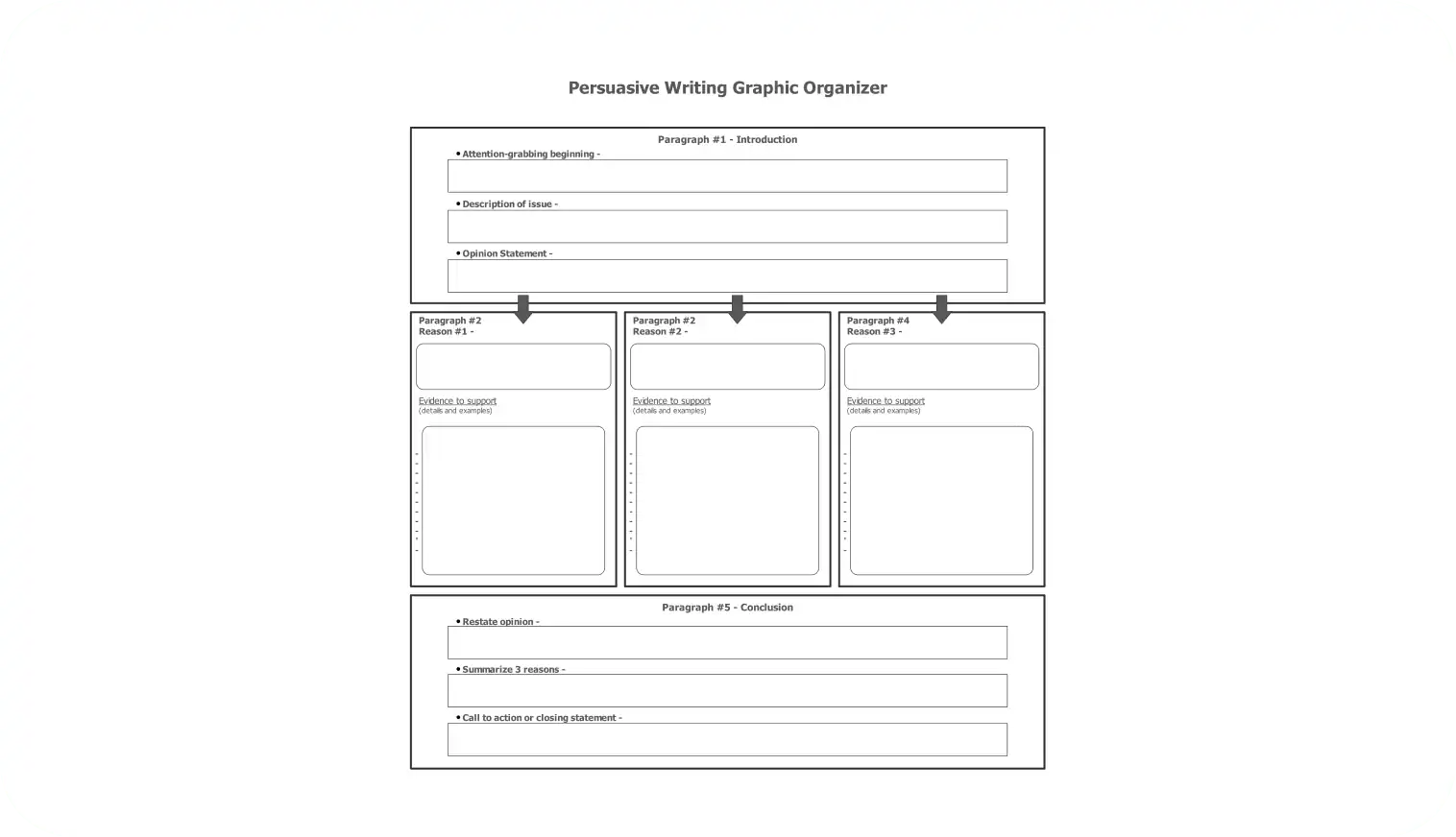 Persuasive Writing Graphic Organizer