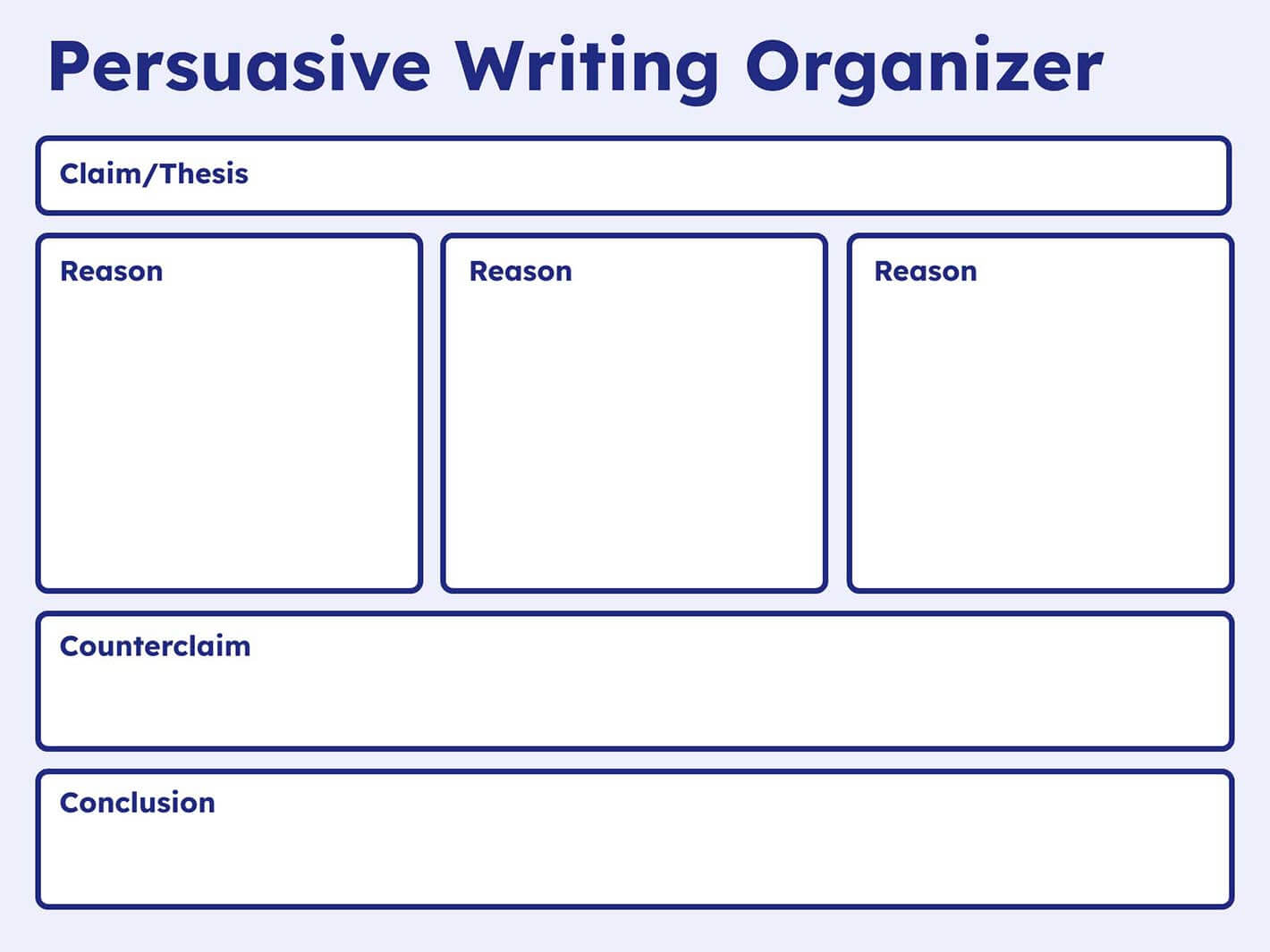 Persuasive Writing Organizer Book Creator App