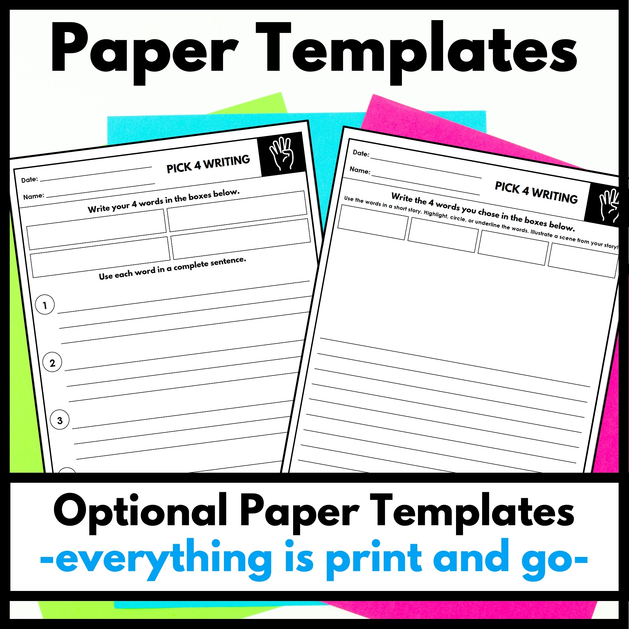 Pick 4 Writing Activities The Literacy Dive