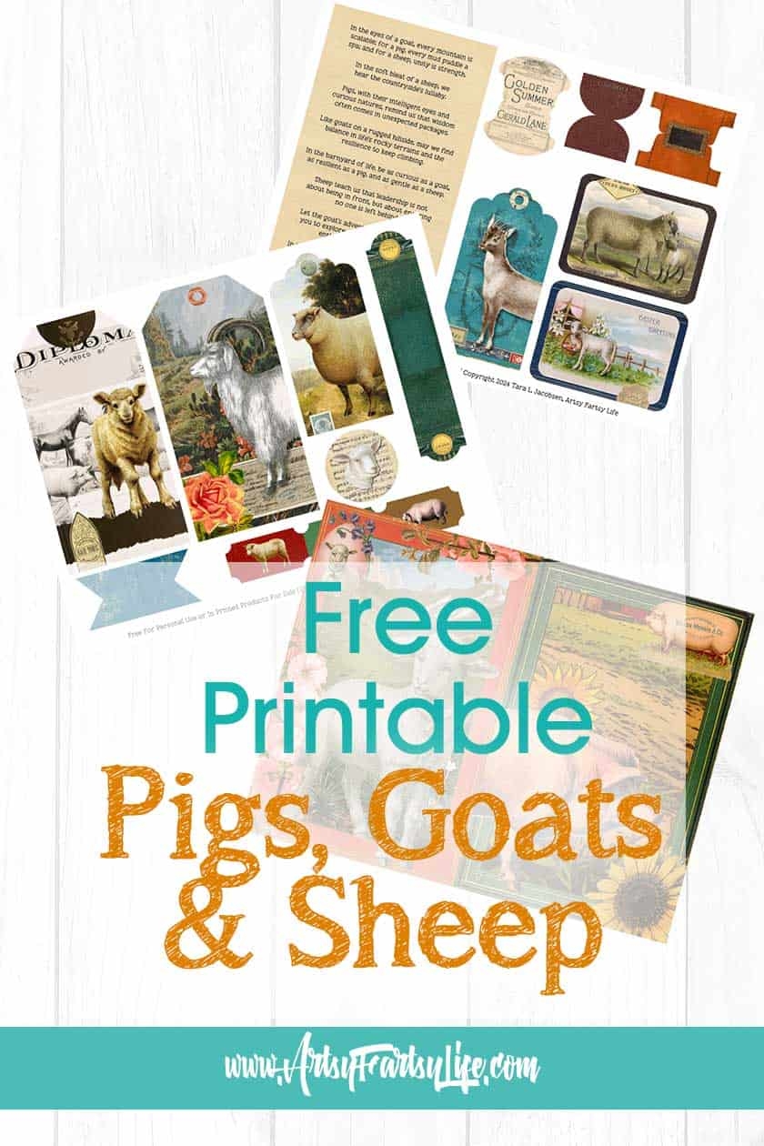 Pigs Goats And Sheep Free Printable Collage Sheets Artsy Fartsy Life
