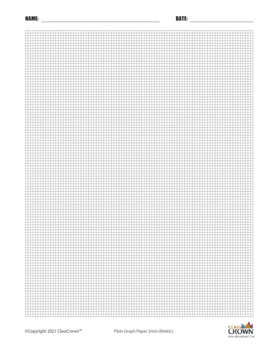 Plain Graph Paper With Name Block ClassCrown