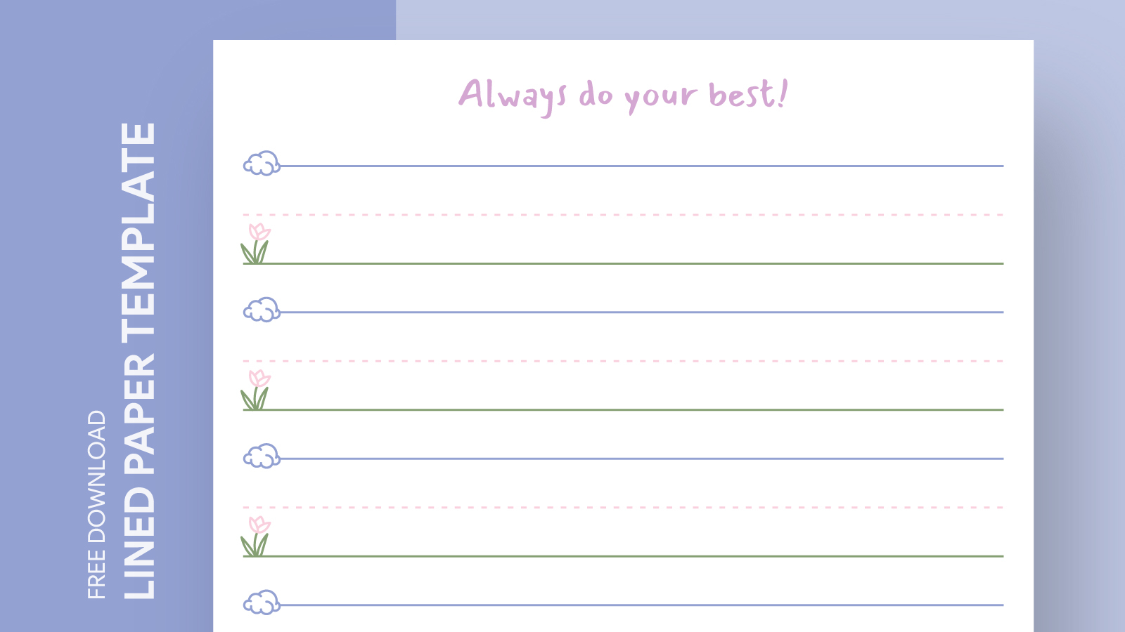 Preschool Lined Writing Paper Free Google Docs Template Gdoc io