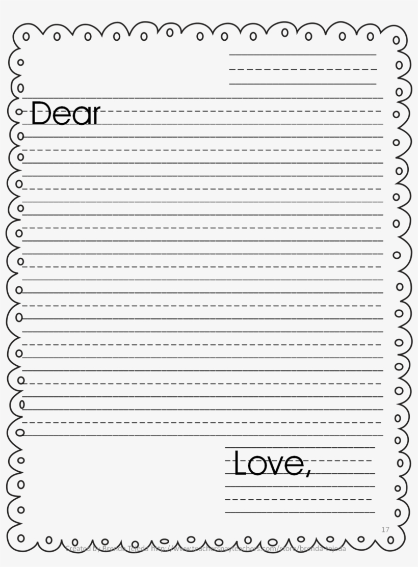 Primary Letter Writing Paper Printable Lined Paper With Border PNG Image Transparent PNG Free Download On SeekPNG