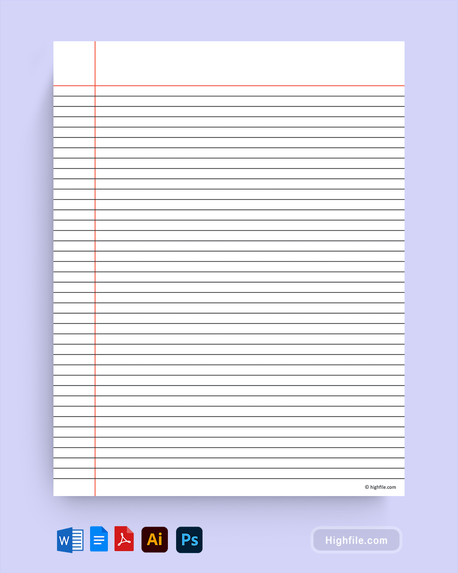 Printable A4 Lined Paper Template Word Google Docs PDF Worksheets Library