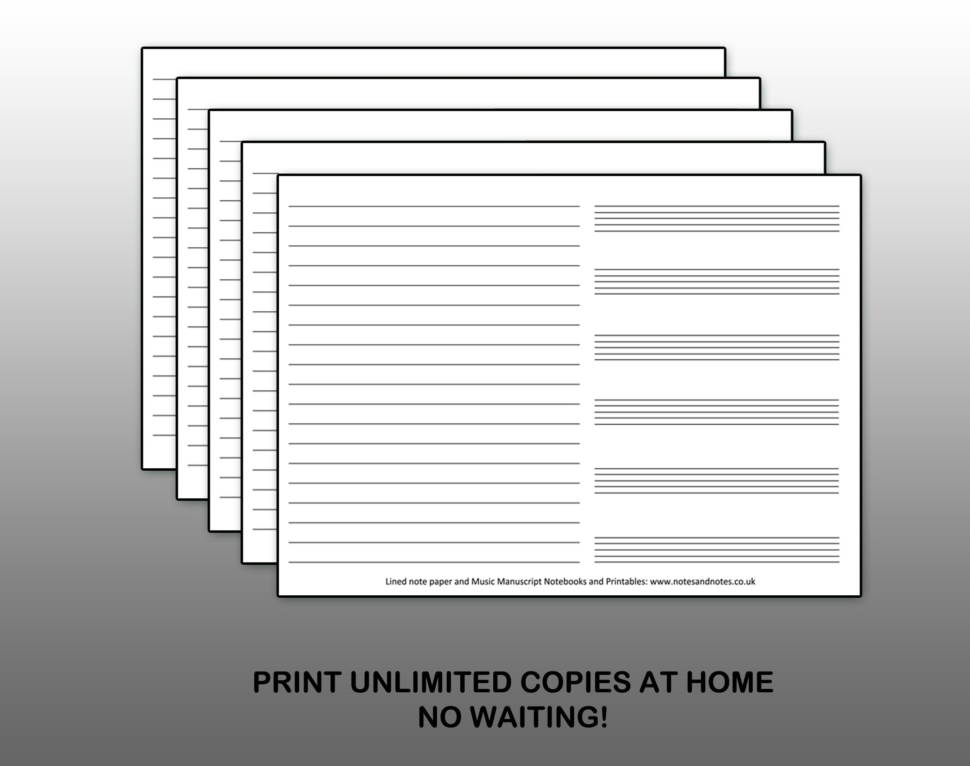 Printable Blank Sheet Music Paper And Lined Notes Manuscript Paper US Letter A4 Sizes Instant Download Music Staff PDF Etsy