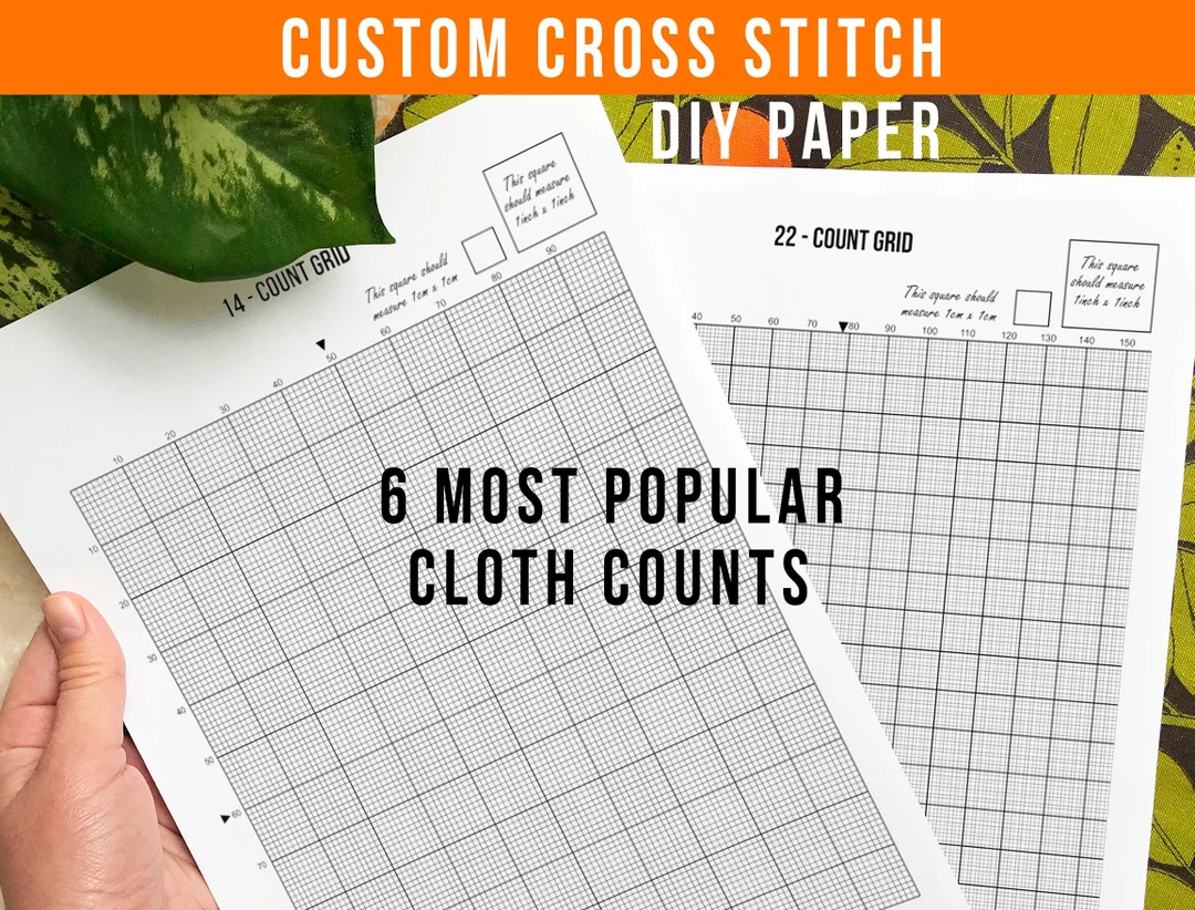 PRINTABLE Cross Stitch Graph Paper Bundle PDF 6 SIZES Count 14 10 11 16 18 22 Xstitch Digital Instant Download Blank Grid Paper Graphs Etsy