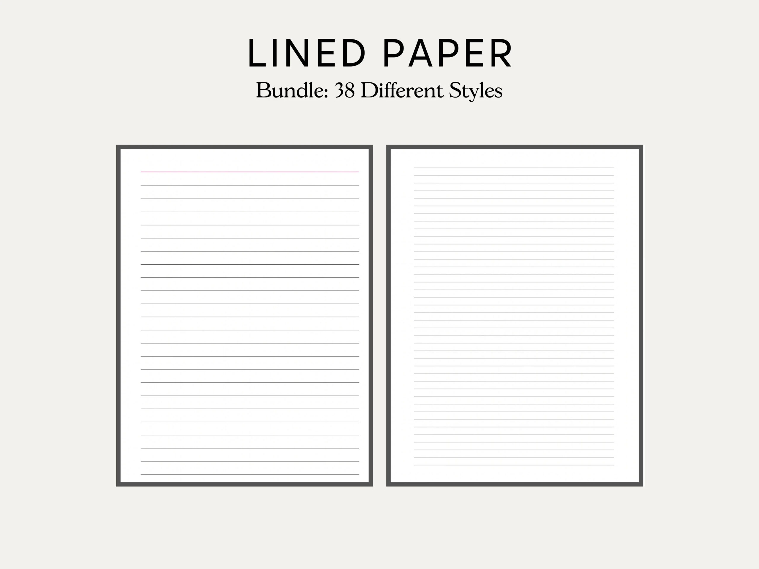 Printable Lined Paper PDF Wide Ruled Paper College Ruled Paper Digital Lined Paper Lined Pages Printable Note Paper Etsy