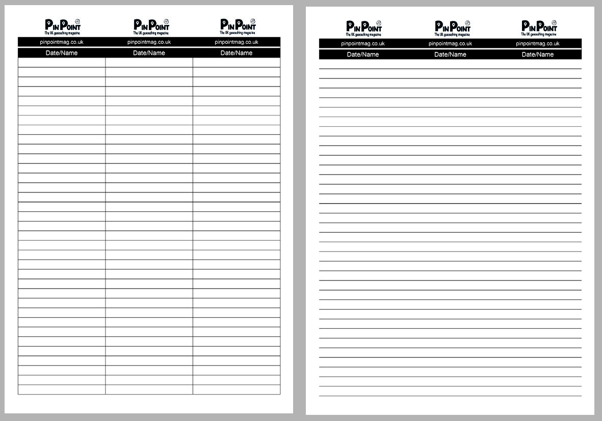 Printable Log Sheets PinPoint Magazine