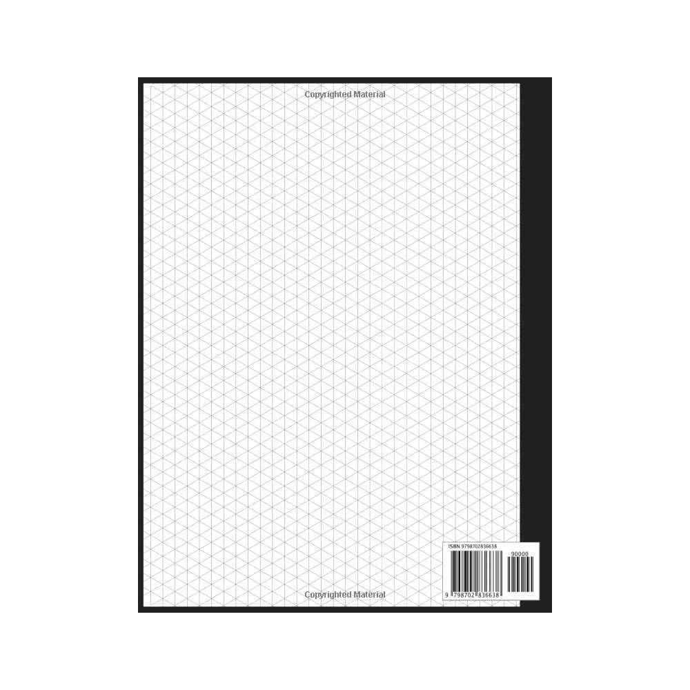 Printable PDF 50 Sheet 11x17 Isometric Graph Paper Pad For 3D Drawing Architecture Engineering Landscape Format Large Graph Paper