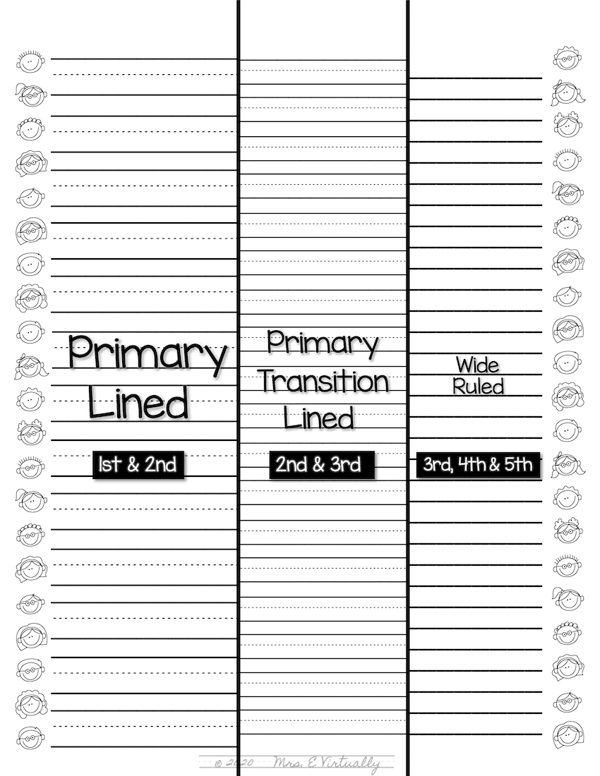 Printable Primary Lined Writing Paper All Seasons Themes Worksheets Library