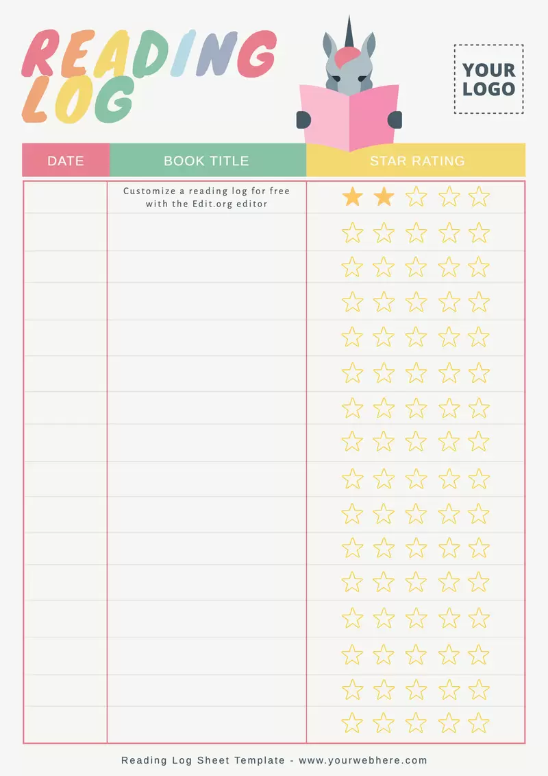 Printable Reading Log Sheet Templates