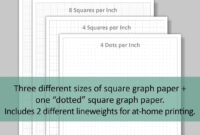 Printable Square Graph Paper Grid Paper Dotted Paper Squared Paper Great Line Weight For At home Printing Four Sizes Or Styles Etsy
