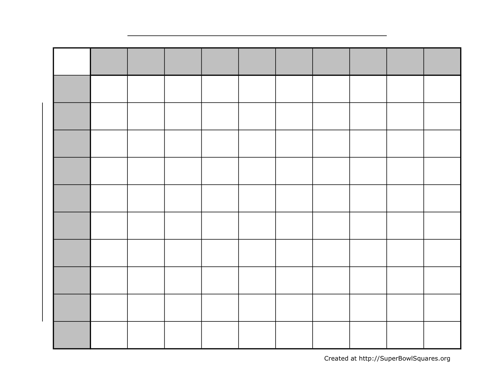 Printable Super Bowl Squares Sheets