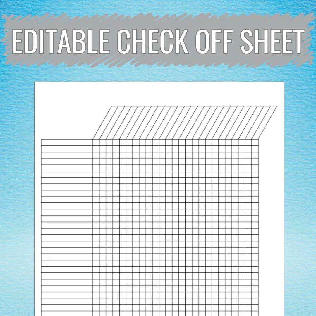 Printable Tracking Grid Check Off Sheet Tracking Sheet Logic Puzzle Sheet Printable Spreadsheet PDF Excel Google Sheets Etsy