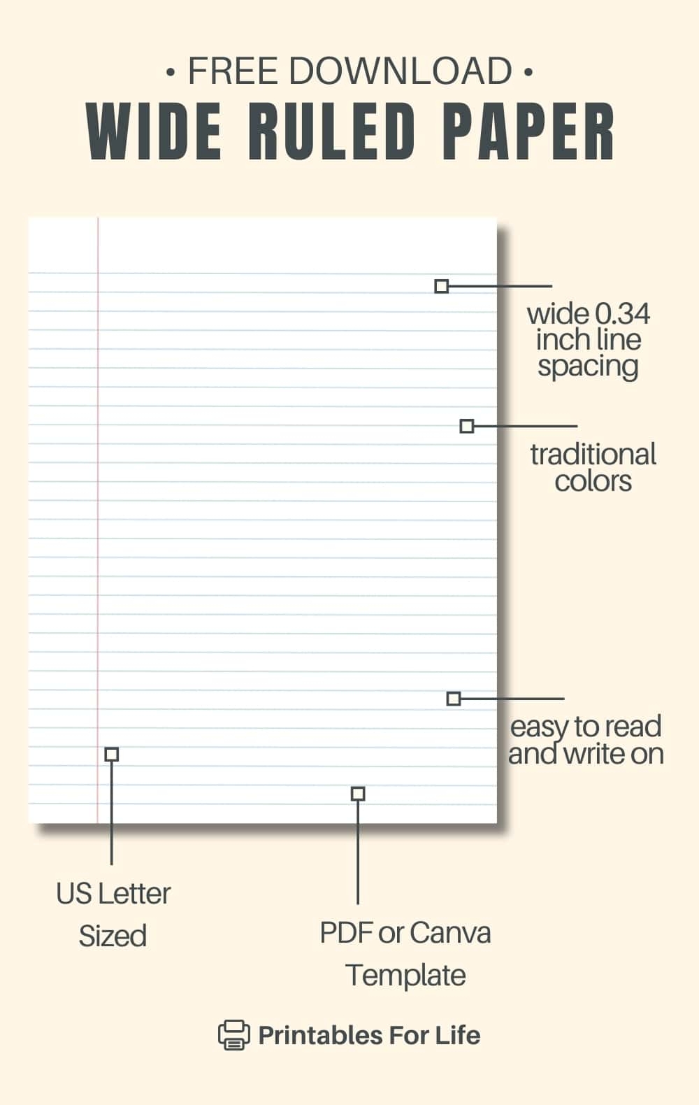 Free Printable Wide Ruled Lined Paper